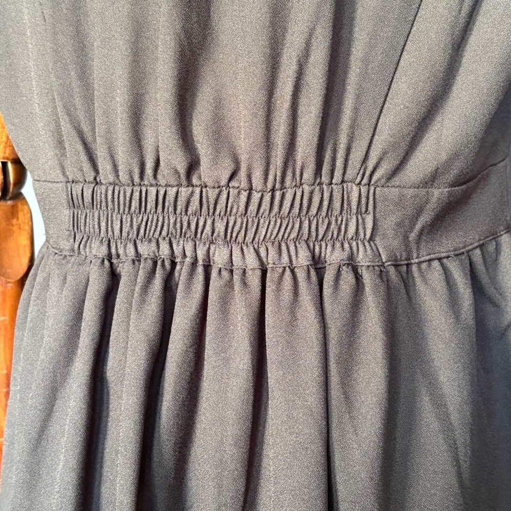 Modcloth Black Collared Fit-and-Flare Midi Dress - Picture 7 of 12